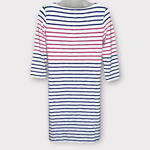 VINEYARD VINES pink/blue/white stripe 3/4 sleeve casual dress size small - Picture 4 of 6